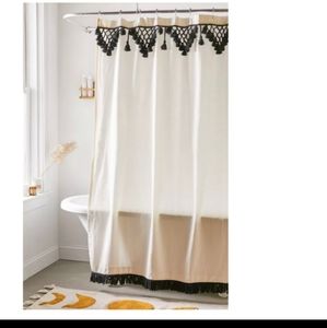 Material shower curtain